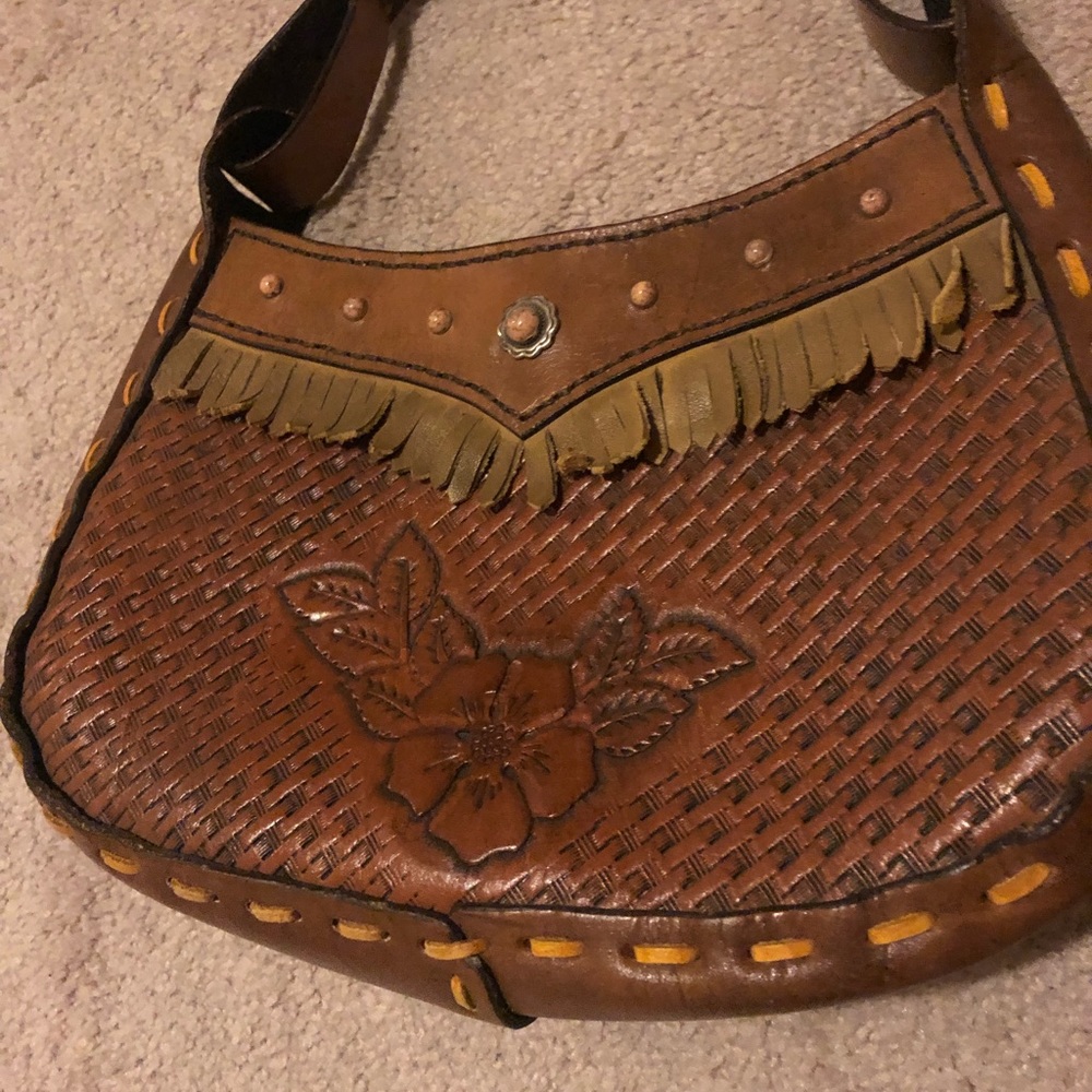 Vintage Leather Bohemian 70s Bag